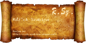 Röck Szabina névjegykártya